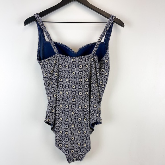 Niptuck (10) Womens Ruched Multi Fit Cup One Piece Swim Suit Floral Navy Blue - Picture 5 of 9